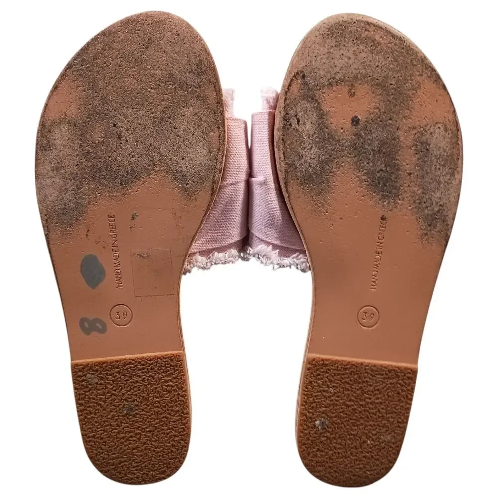 Ancient Greek Sandals 39 US 8.5 Pink Denim Taggete Bow Flats Slip On